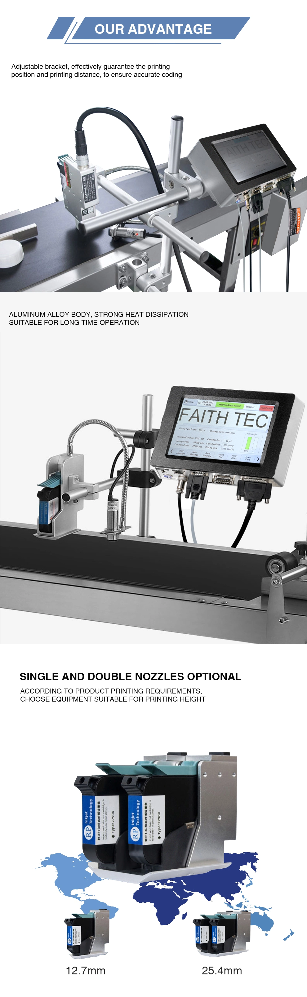 Faith High Quality Tij Online Portable Date Code Inkjet Printer for Food Package Bottle Printer