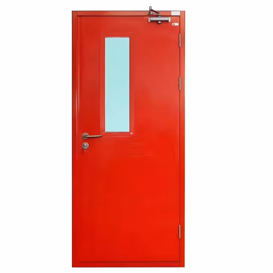Nueva lista de estilo moderno Puerta de acero resistente al fuego con salida de emergencia de seguridad de doble hoja
